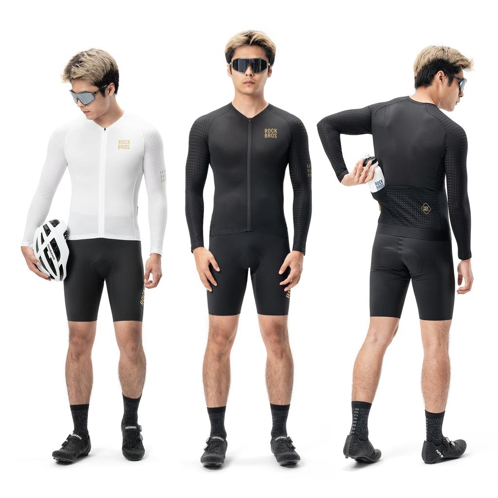 ROCKBROS Radtrikot Frühling Herbst Leicht Hohe Elastizität Langarm Fahrradtrikot Feuchtigkeitstransportierend Atmungsaktiv MTB Bike Trikot
