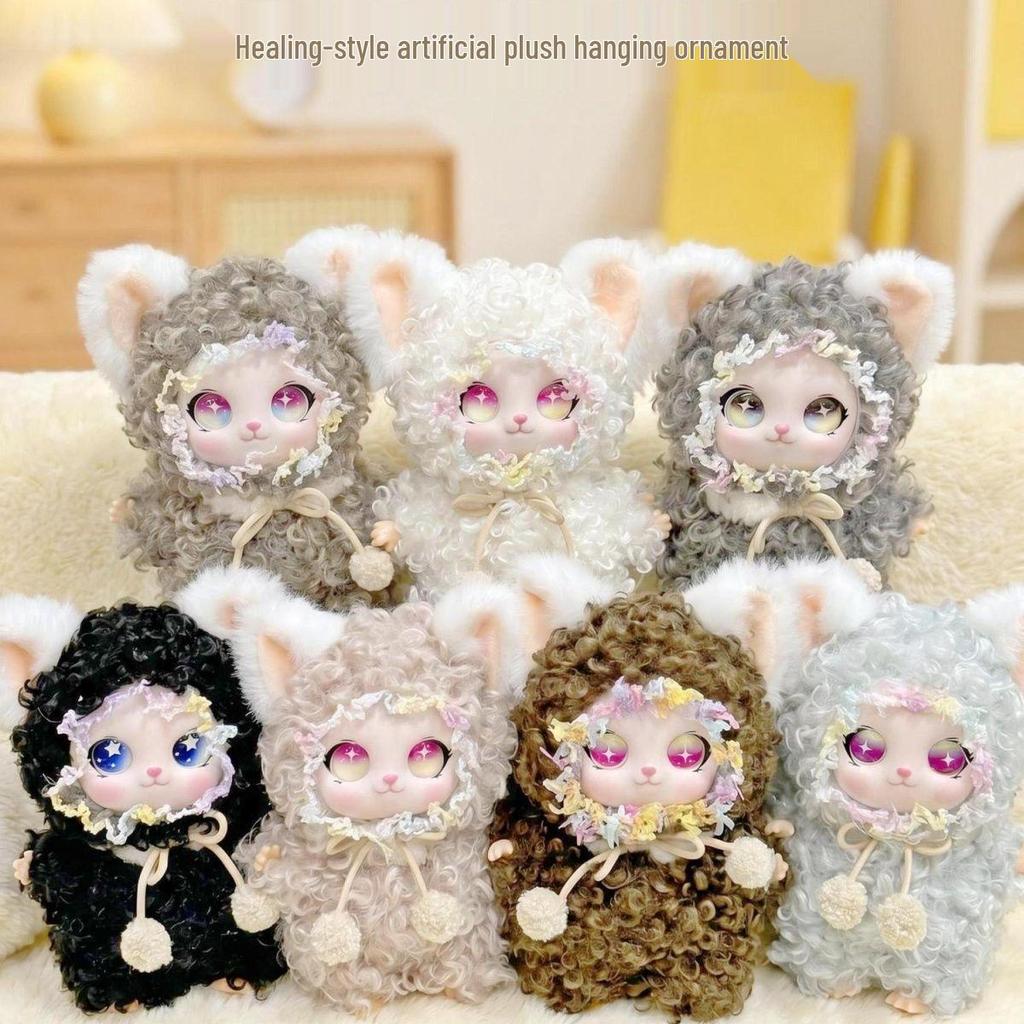Trendy Curly Fur Plush Short-Eared Rabbit Doll - Internet Celebrity Hanging Decoration