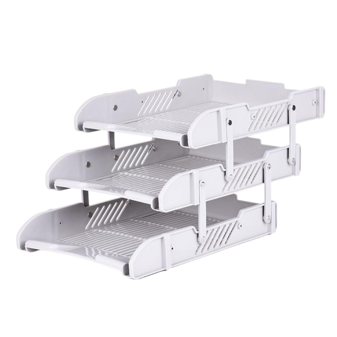 EINEY Letter Case File Rack Document Organizer Desk Tray A4 Size 3 Tiers Desktop Storage Rack Gray 5350₽