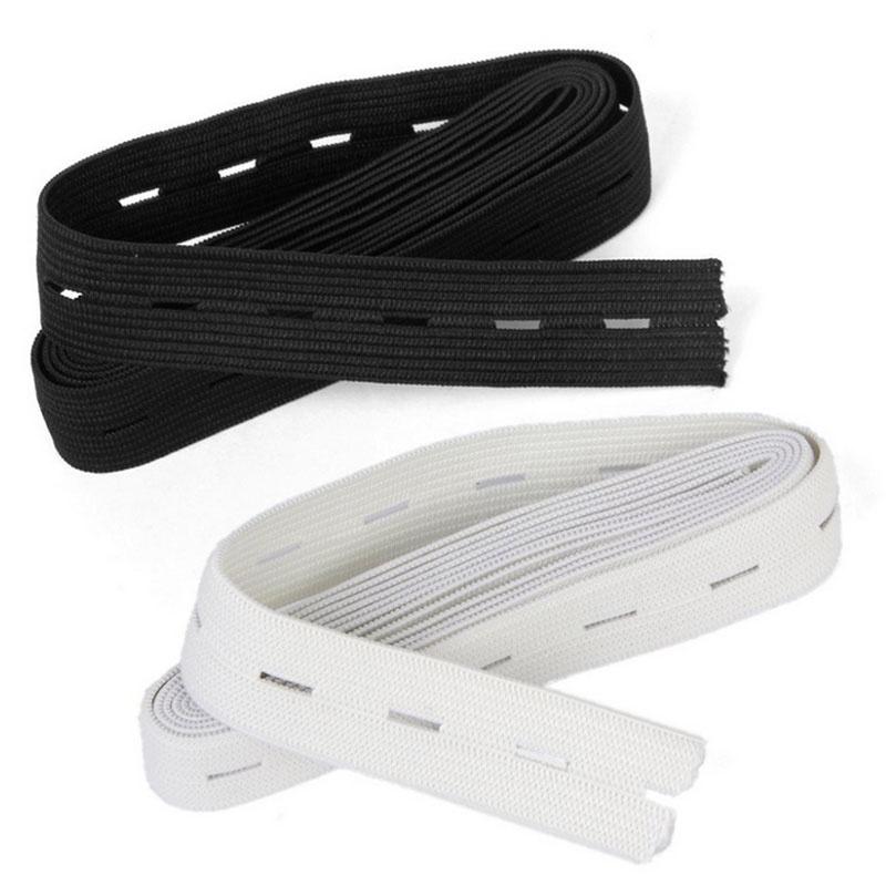 5PCS Sewing Knit Buttonhole Flat Elastic Bands 20mm White and Black