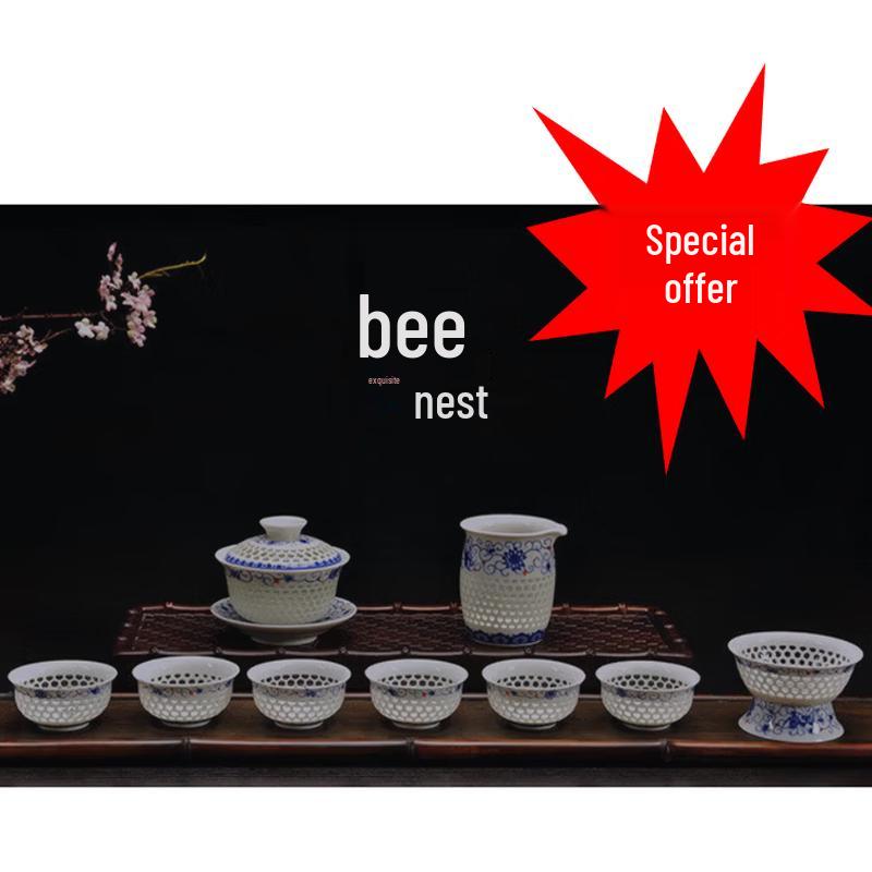 Sainthall 12-Piece Blue and White Porcelain Tea Set