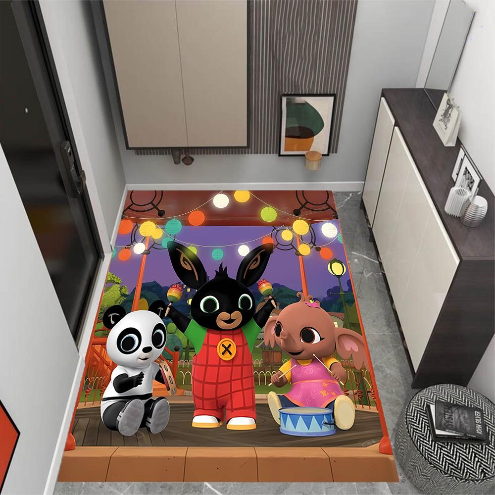 Bing And Friends In Garden Themed Anti-Slip Rugs - Polyester Home Decor, Suitable for Bedrooms, Living Rooms, Doorways, Studios, and Decorations