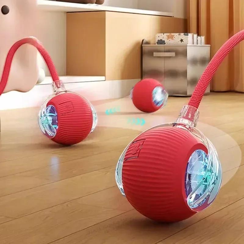 Palla Giocattolo Interattiva per Gatto, Palla Rotolante Automatica con Coda, Giocattolo Interattivo Ricaricabile per Animali Domestici, Topo Intelligente per Gatto