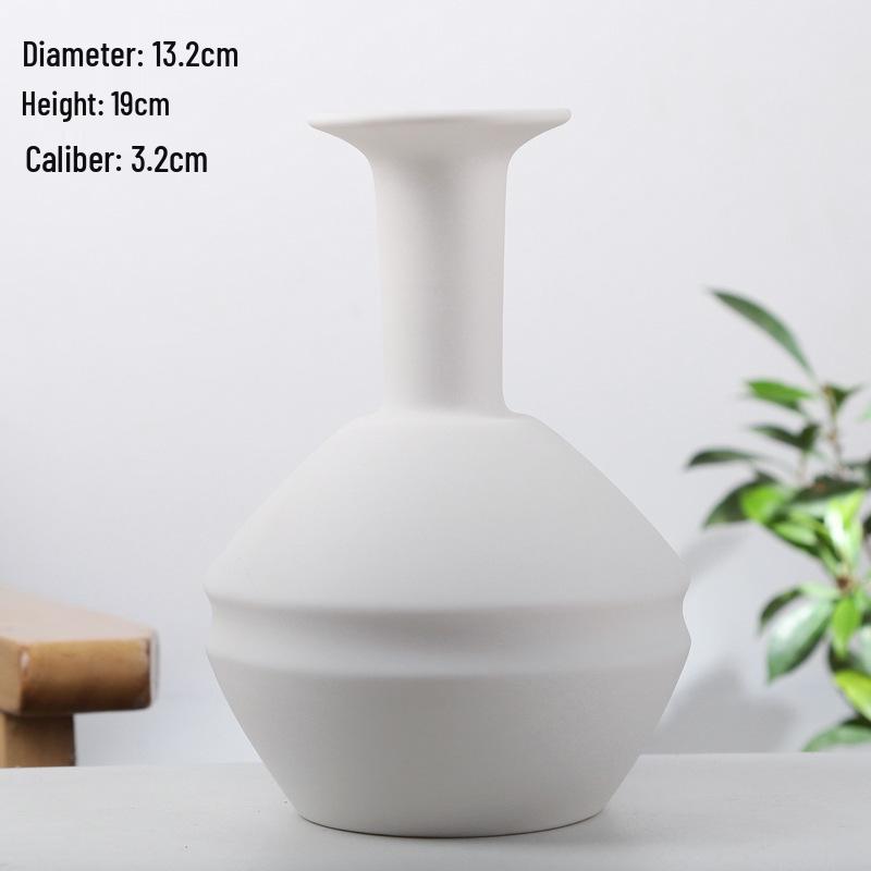 Handmade Chinese Pottery Vase: Simple Ceramic Lines, Perfect Decorative Piece for Living Rooms
