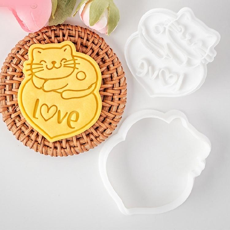 Cookie Molds Cat Shaped Valentine's Day Cookie Cutters Easy to Use Baking Gadget