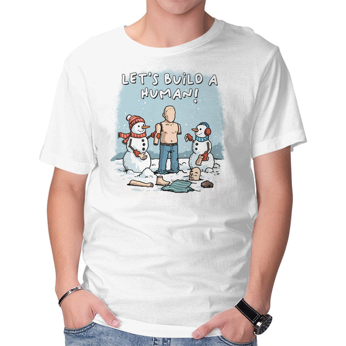 Unisex Crew Neck T-Shirt Let s Build A Human Graphic Short Sleeve Casual Tee S