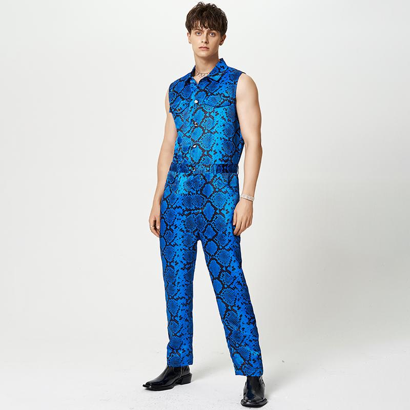 

INCERUN Лето-весна мужские длинные комбинезоны без рукавов с принтом