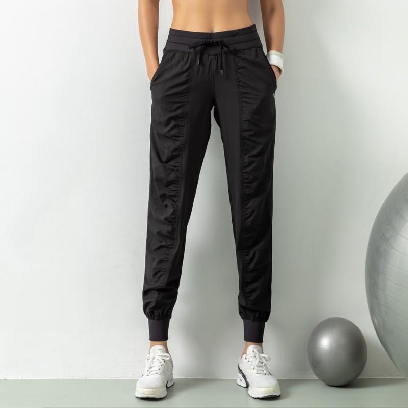 Women's Spring and Summer Solid Color Loose Sweatpants Running Fitness Breathable Drawstring Leg Speed Dry Pants