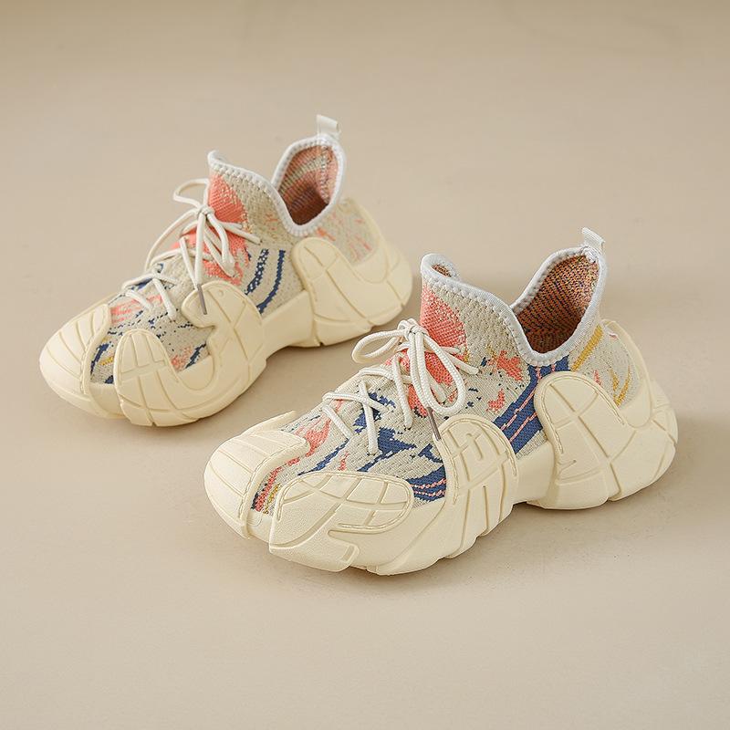 Octopus flying woven shoes platform dad shoes women 2025 show feet small Ins breathable non-slip casual sports shoes