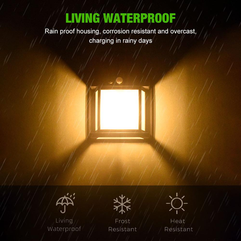 Outdoor Solar Lantern Body Sensing Solar Wall Light IP65 Waterproof Solar Lawn Light Last Up To 8H Tungsten for Garden Yard Park