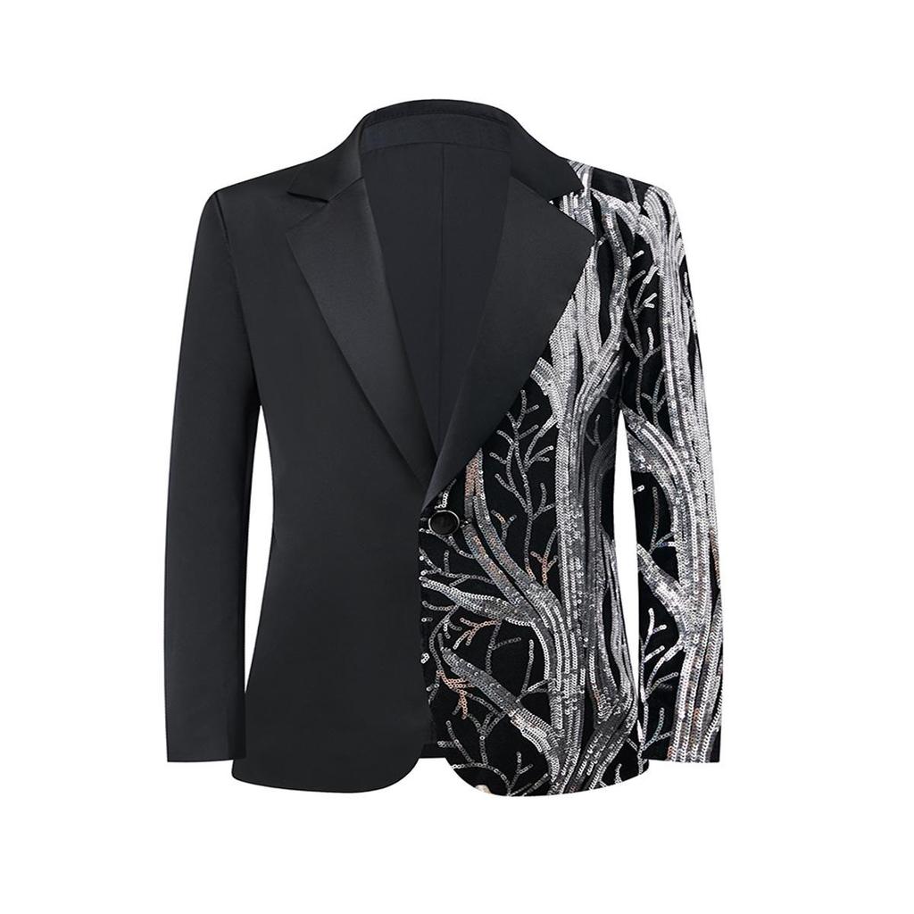 Jungen Glitzer Schimmernder Lässiger Blazer - Trendige Leichte Luxusjacke