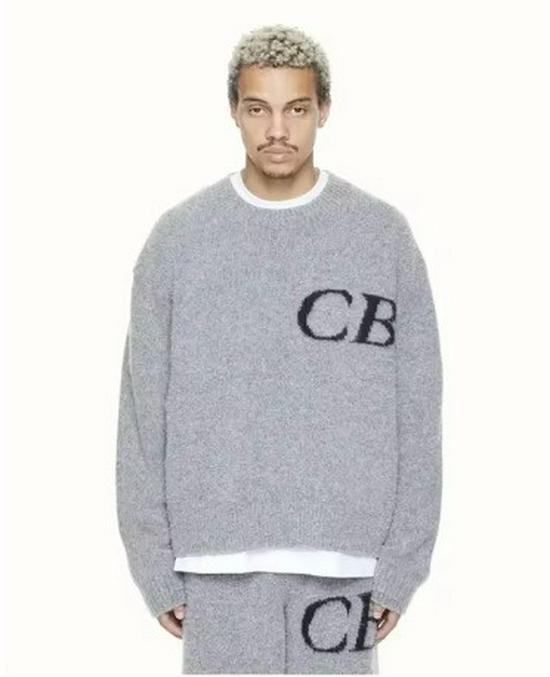 Men's American Style Embroidered Jacquard Sweater - Round Neck, Loose Knit, Autumn/Winter Fashion