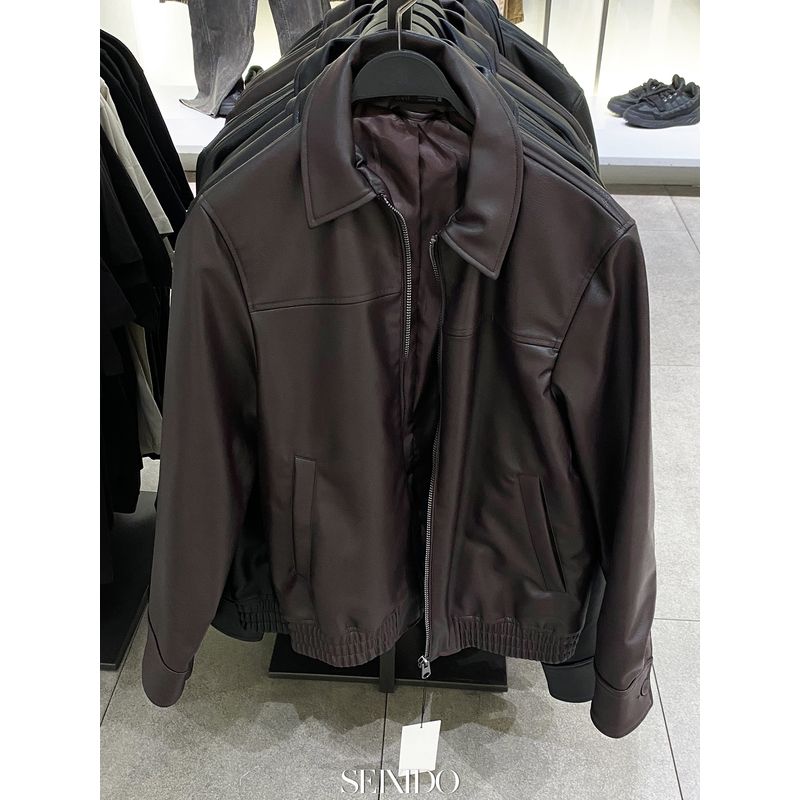 Cabinet 429! New Autumn and Winter Men's Loose-Fitting Faux Leather Pilot Zipper Pu Jacket Leather Coat 4027400 753