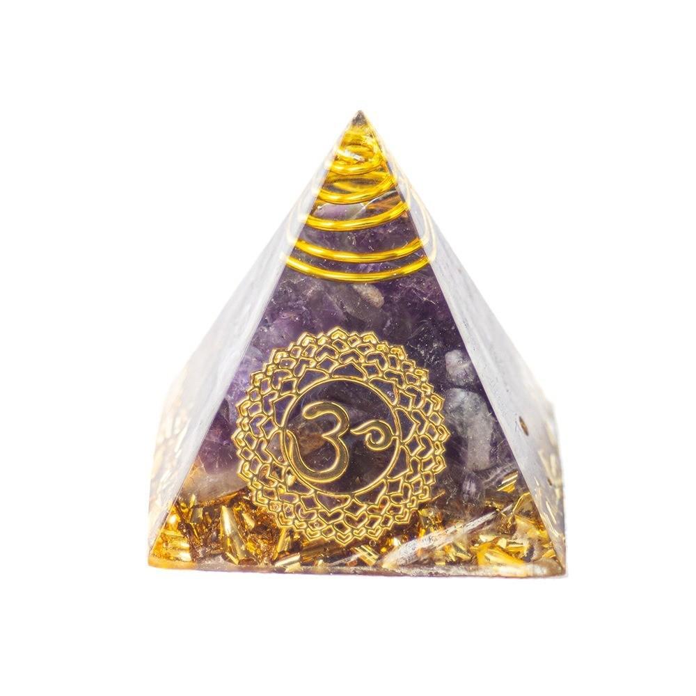 Natural Crystal Resin Pyramid Home Office Decor Gift For Mindfulness Enthusiasts