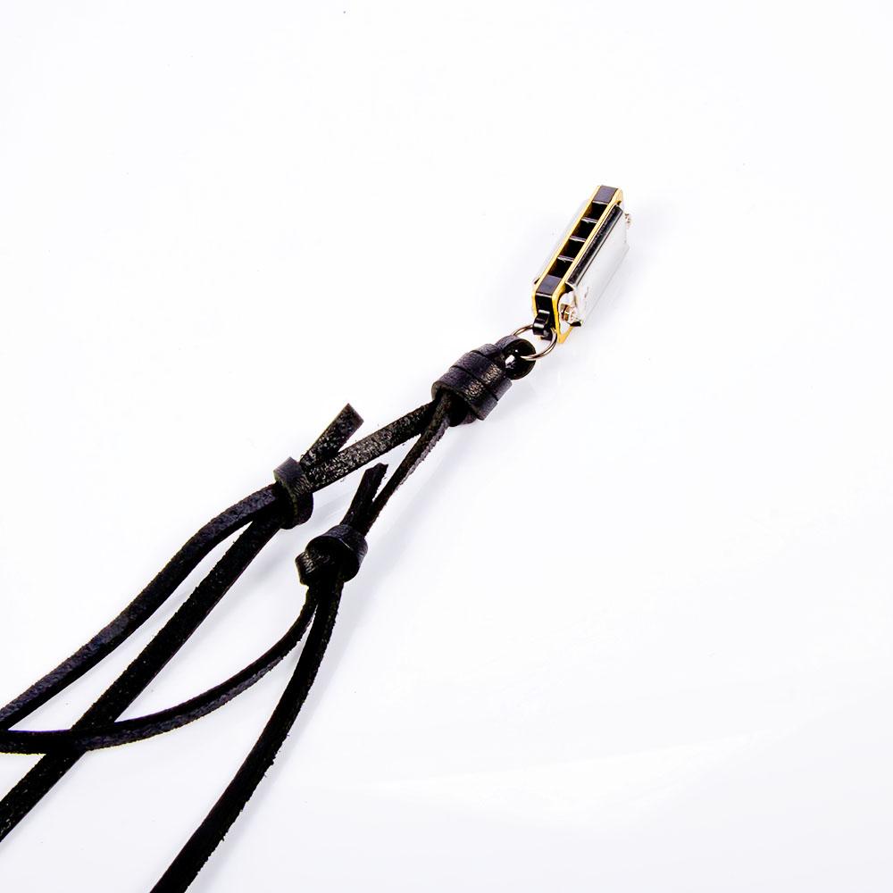 Lovers Mini Retro Necklace Pendant Leather Harmonica