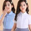 Summer Teen Girls Short Shirts for Children School Uniforms Short Sleeve Toddlers Girls White Blouses Baby Girls Clothes Tops