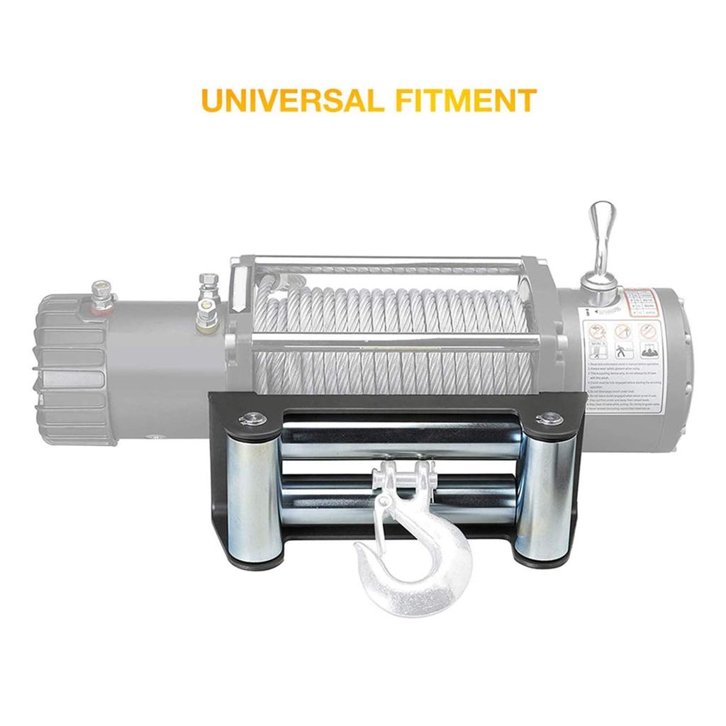 Winch Roller Fairlead,110mm/4.3" Universal Mount Cable Guide Heavy Duty Winch Rope Guide for SUV Truck Vehicle Heavy Duty Construction