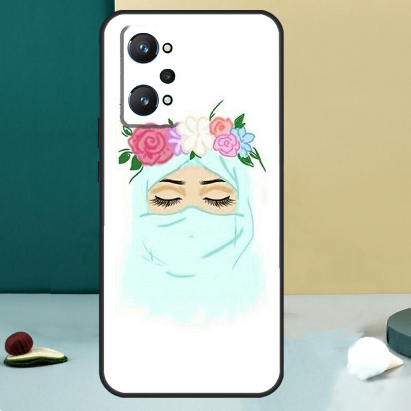 Muslim Islamic Gril Eyes Hijab For Realme 11 10 12 13 14 Pro Plus GT 7 6 5 Pro GT 6T C67 C61 C53 C51 C21Y C25S C75 C55 Case