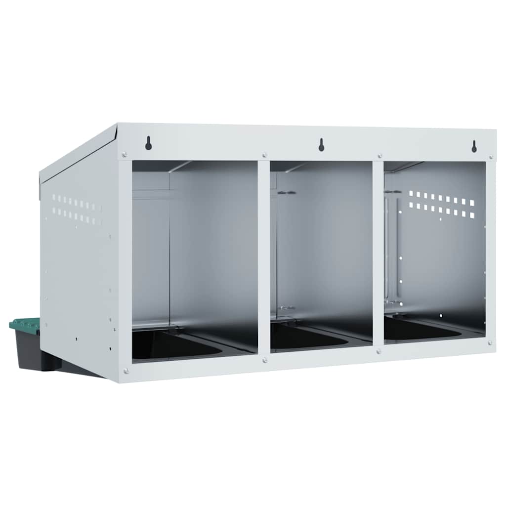 Hühnerlegebox 3 Fächer Wandmontage Verzinkter Stahl