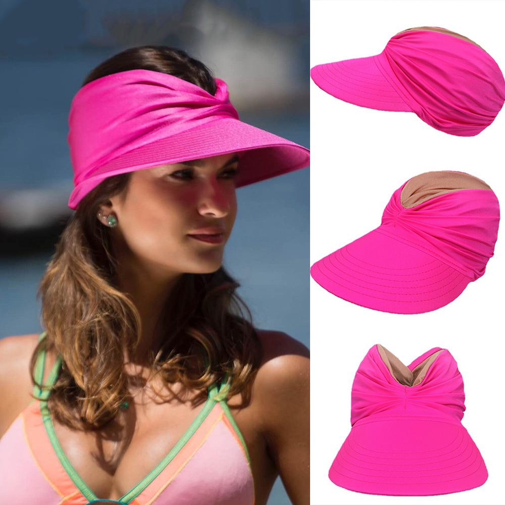 2022 Women Wide Brim Sunhat Summer Outdoor Sun Hat Open Top Cap Female Sun Protection Visor Hat