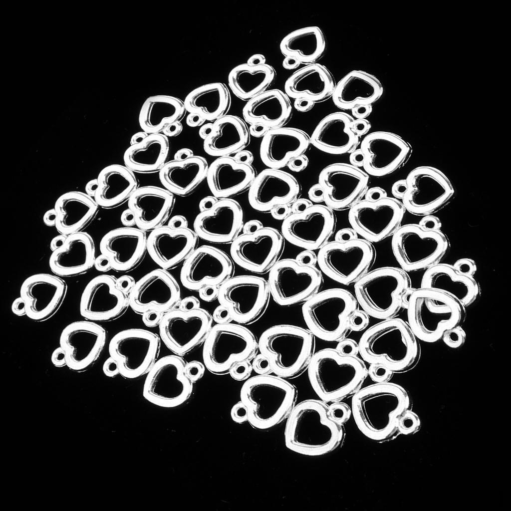 50pcs for Earring Pendant Hollow Heart mm