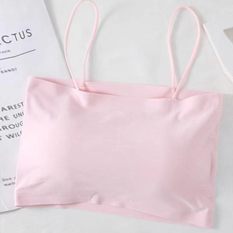 Ice silk word wrap chest anti-light underwear girls sexy tube top bottom sling small vest women wear thin