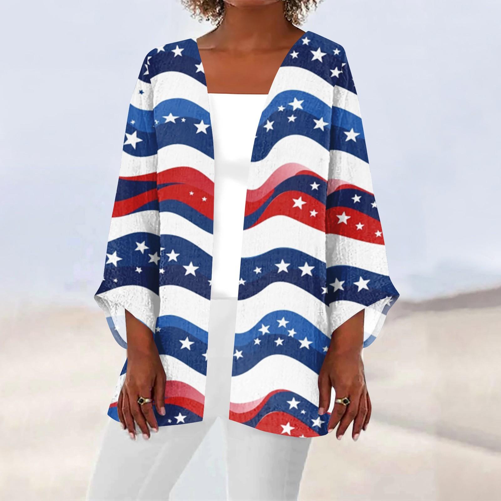 

Жіночий повсякденний модний легкий жакет середньої довжини з принтом M білий