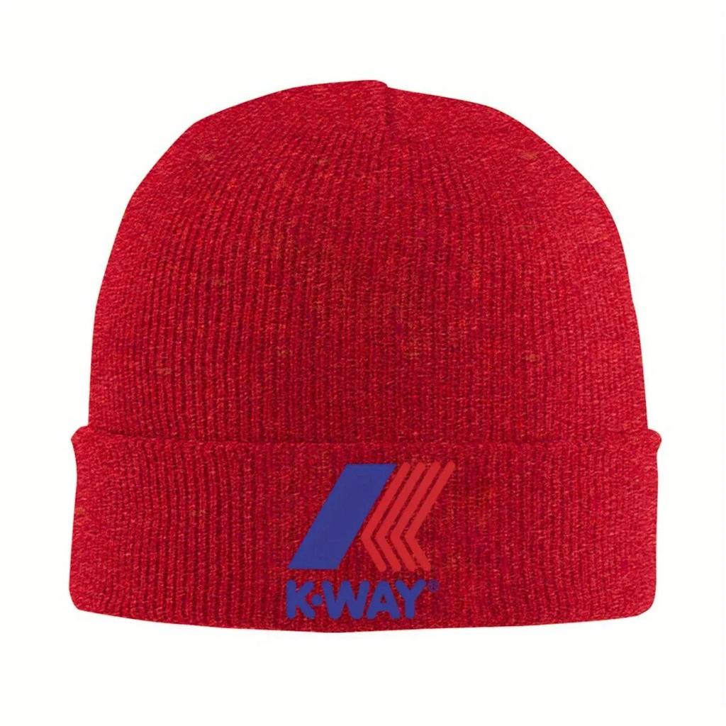 New KWay Logo Knit Hat Beanies Autumn Winter Hats Warm Fashion Cap Unisex Women