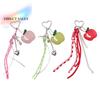 PU Leather Woven Rope Bag Hanging Heart Bag Decoration Fruit Handmade Keychain Girl Heart Anti-Lost Braided Rope Car Keyrings