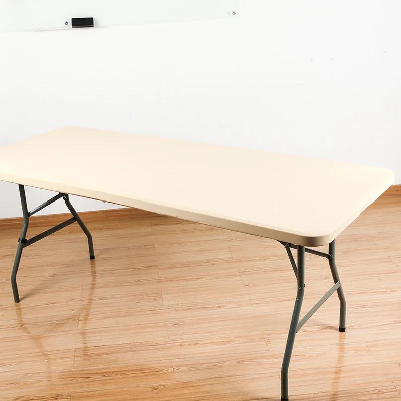 Fitted Tablecloth Rectangle Tablecloths, Elastic Stretch Folding Table Top Cover Reusable for Outdoor Picnic Camping Party Event