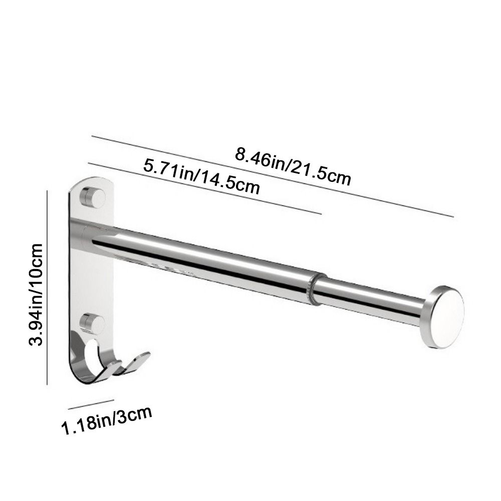 2Pcs Stainless Steel Clothes Drying Hanger Wall-mounted Scalable Storage Racks Bathroom