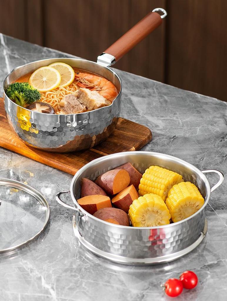 316L Stainless Steel Non-stick Yukihira Pan - Thickened Milk and Baby Food Pot for Induction Cookers, Steaming, Boiling, and Soup
