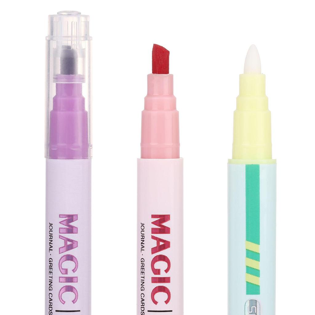 12-Color Double-Ended Magic Color-Changing Fluorescent Pens for Students - Ideal for Note-Taking, Drawing, and Doodling.