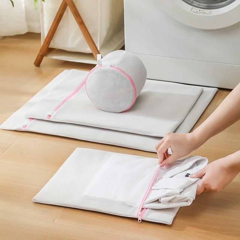 2 buc/7 buc 6 dimensiuni, transparent, cu fermoar, buzunar din plasă fină, reutilizabil, rezistent, pentru protecția rufelor mașinii de spălat rufe