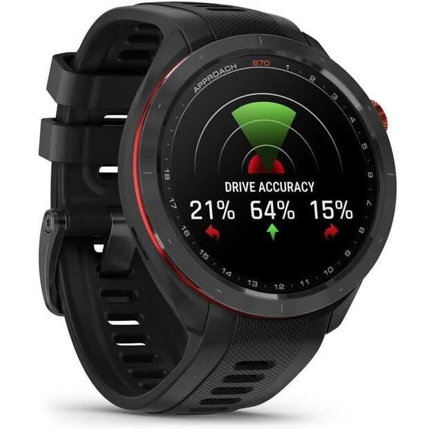 שעון ספורט Garmin Approach S70 47 מ"מ קרמי שחור