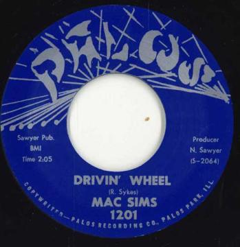

7inch Record MAC SIMS - Drivin Wheel / Broken Heart 1201 Palos UK 2025 UK Blues