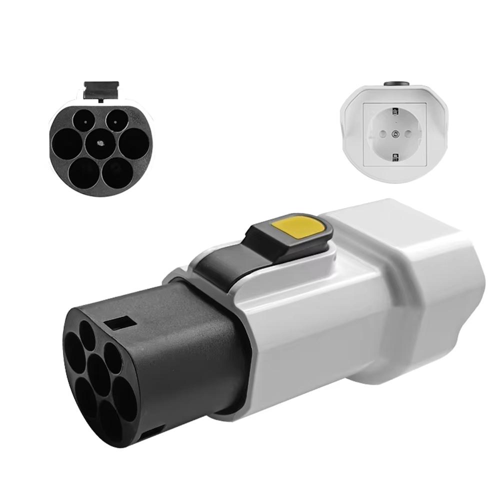 220V Typ 2 Stecker zu Schuko-Steckdose, EV Auto Zubehör Stecker für EV Ladegerät EV Stecker