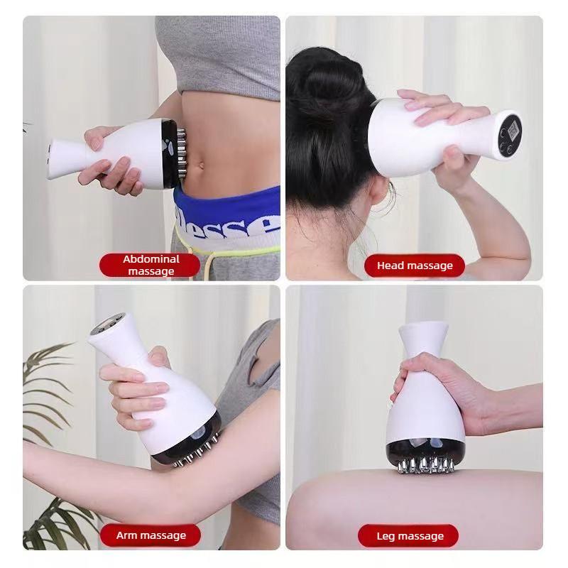 Rechargeable Vibration Heating Massage Brush Intelligent Electric Meridian Brush Multifunctional Abdominal Massager