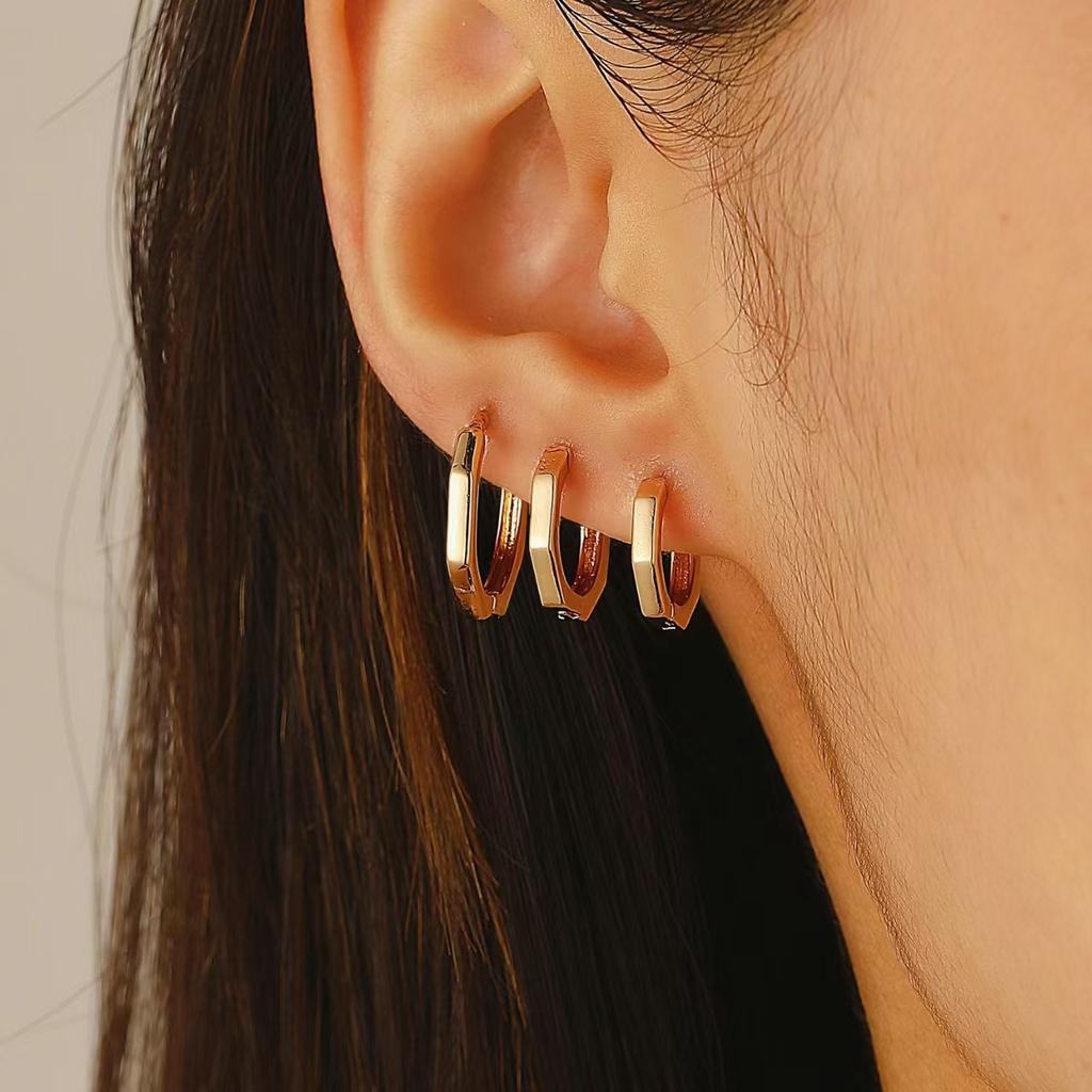 Cross-border Simple Earrings, High-end Niche Men's and Women's European and American Alloy Earrings, Personalized Temperament, Rock Punk Earrings.