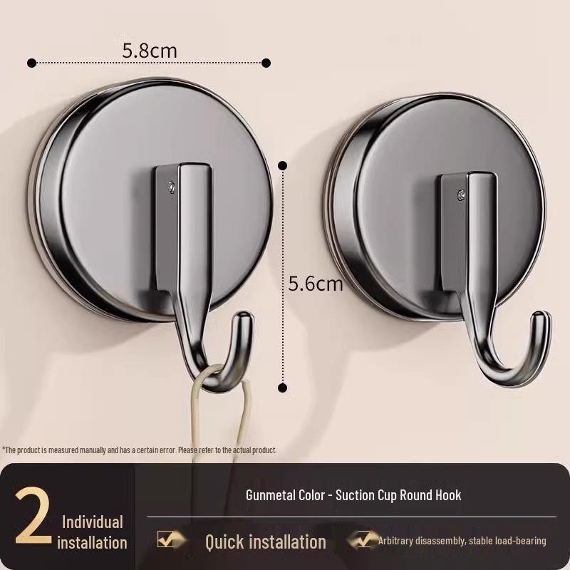 Vacuum Adhesive Suction Hooks - No-Drill, Strong Hold for Kitchen, Bathroom & Toilet Walls
