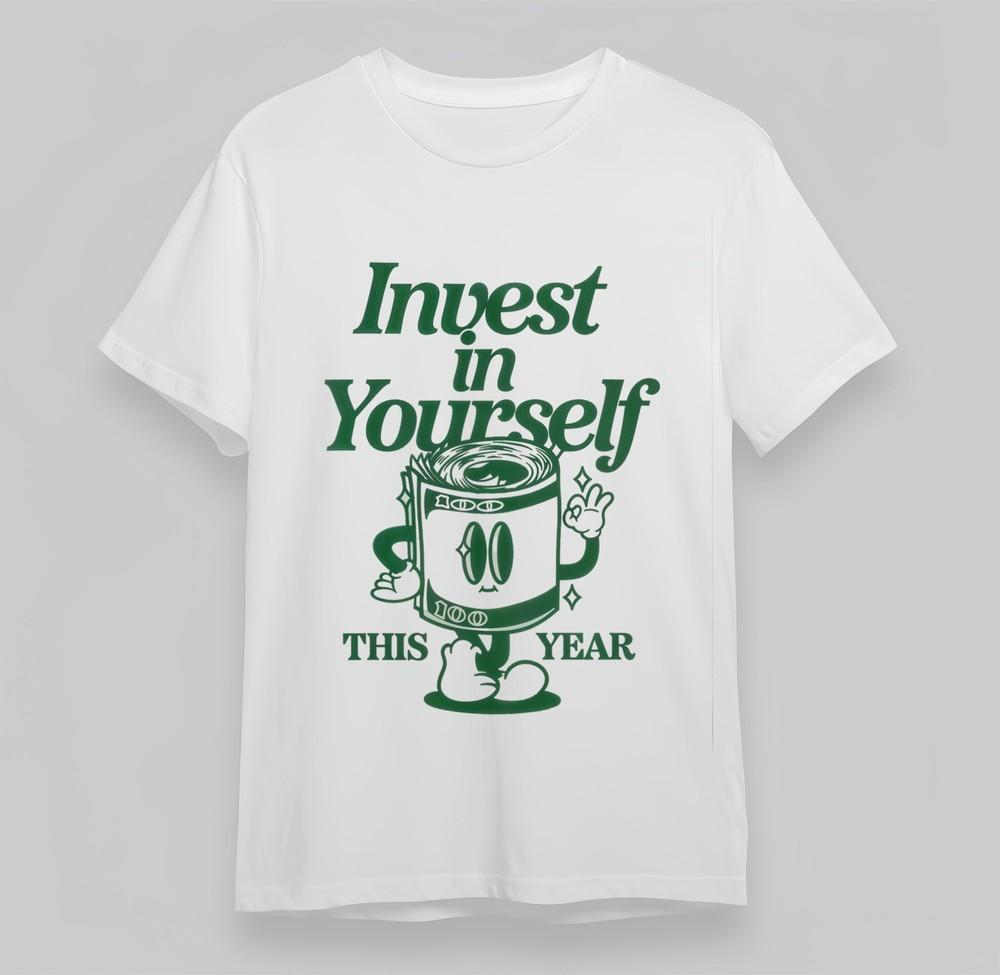 

Women s Plus Size T-shirt With Invest In Yourself Graphic Unisex Cotton Top XL