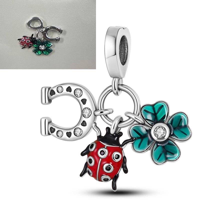 Elk Dinosaur Luminous Firefly Dangle Charm Flower Beads Sale Copper Fit Bangle Bracelet Diy Jewelry Charms