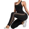 Europeisk-amerikansk sömlös utskuren jumpsuit: Damers åtsittande halter-body med rumplyftande och kroppsformande egenskaper för yoga och fitness.