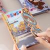 A6 Cartoon Cloth Notebook Magnetic Folding A6 Hard Shell Hardcover Color Page Hand Account Notepad Cute