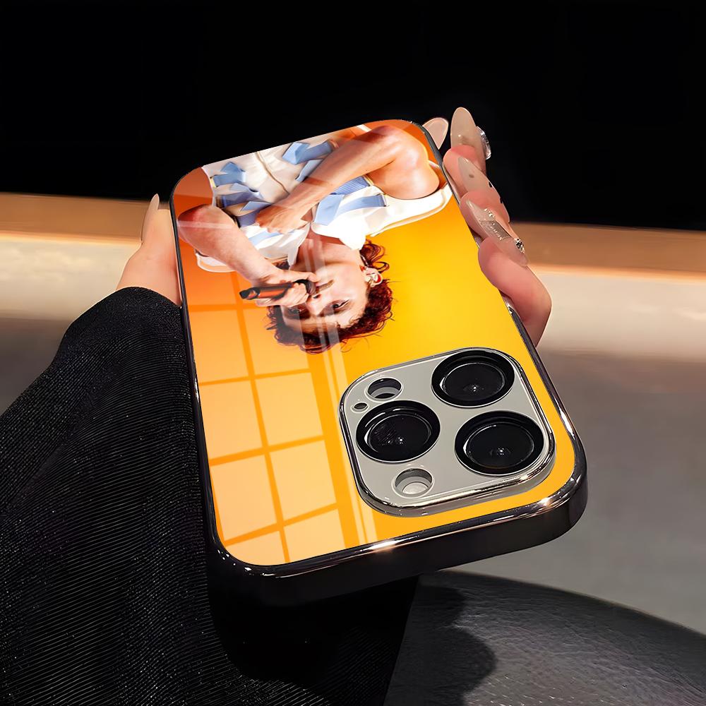 

B-Benson Boone Phone Case Luxury Glass Phone Case For IPhone 17 16 15 14 13 12 11 Pro Max Plating Frame Cover iPhone 11 Pro