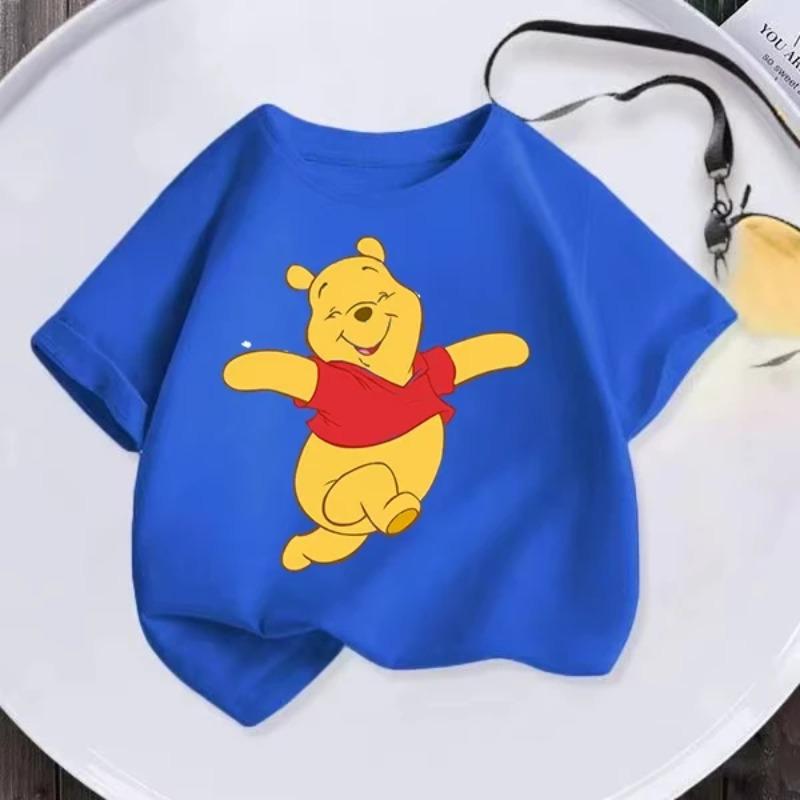 Новый продукт Disney Лето 2026 - Винни-Пух Мультяшный узор Мягкий и удобный Короткий рукав 100
