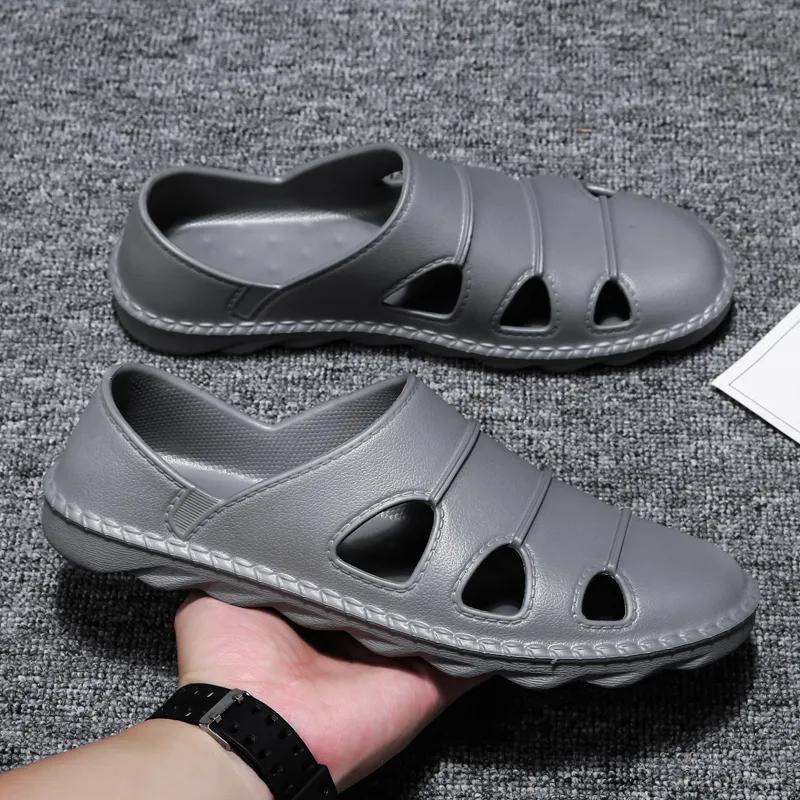 Men's Summer Large Size Lightweight Hollow Out Beach Shoes Solid Colour Design Casual Shoes