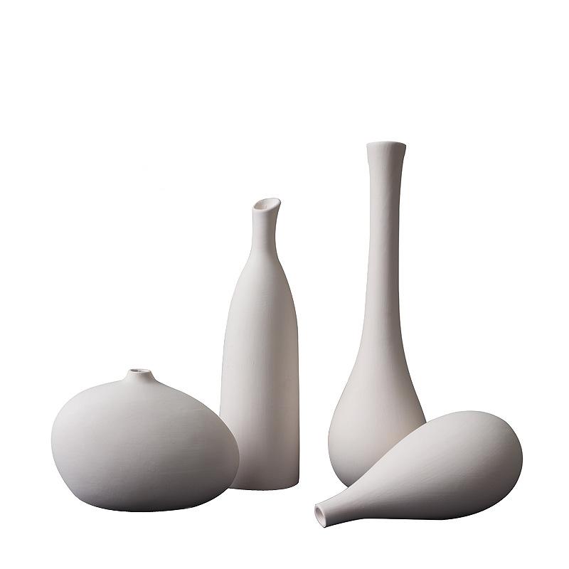 Unglazed Ceramic Vase Nordic Minimalist, Creative DIY Pottery for Home Decor, White Bisque Flower Holder Photo Prop