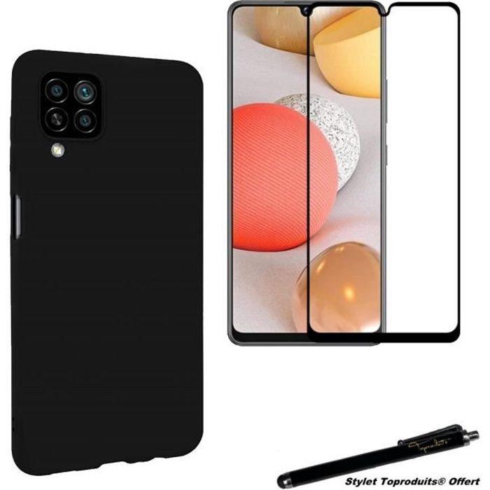 Coque de protection - Toproduits® - Galaxy A12 - Noir - Verre trempé - Souple