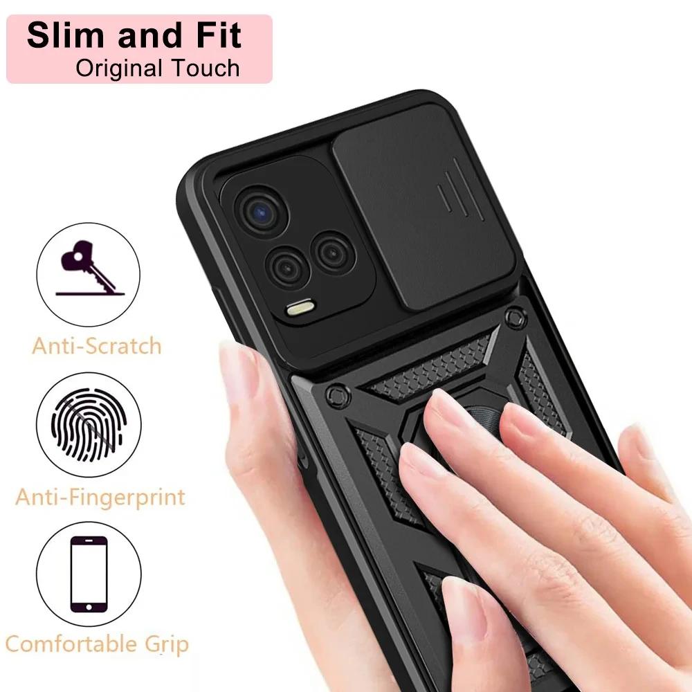 Shockproof Armor Phone Cases For VIVO Y28 V30E 5G V30 Pro V30 Lite X100  Pro Y200 iQOOZ7 Y100 V29 V29E Y36 5G Ring Holder Cover